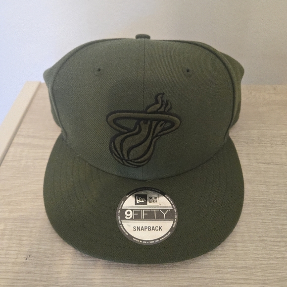 New Era Other - Miami Heat New Era Olive 9FIFTY Snapback Hat Mens Cap NBA Basketball